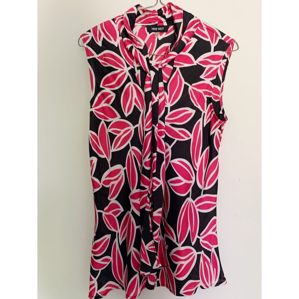 Nine West Pink Floral Sleeveless Blouse